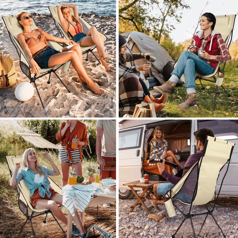 Chaise de Camping - FoldingCampingChair™ - Beige - KingTrekking