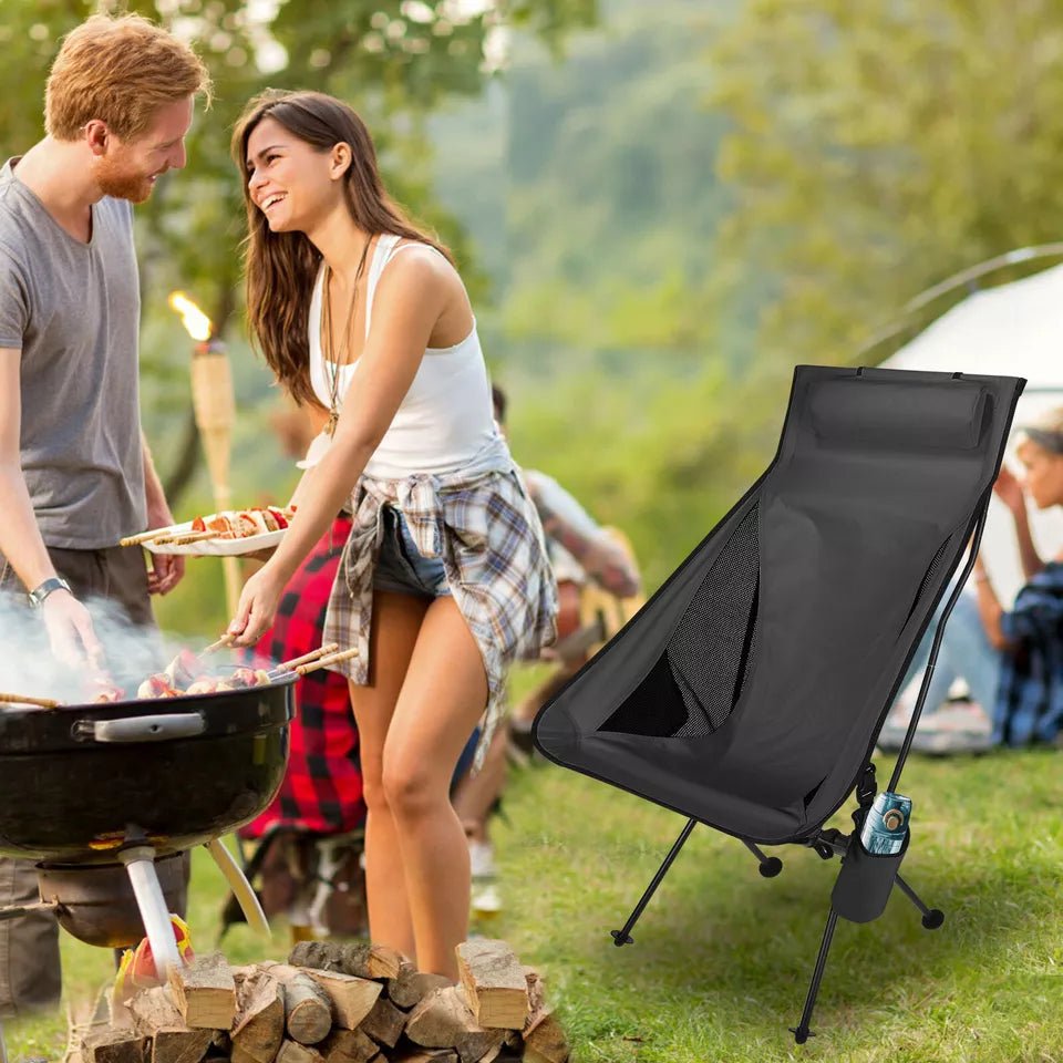 Chaise de Camping - FoldingCampingChair™ - Noir - KingTrekking