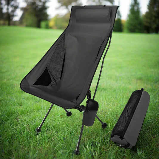 Chaise de Camping - FoldingCampingChair™ - Noir - KingTrekking