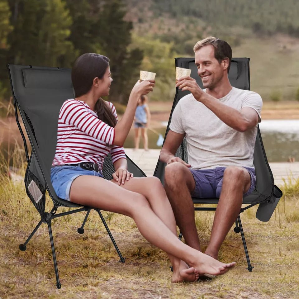 Chaise de Camping - FoldingCampingChair™ - Noir - KingTrekking